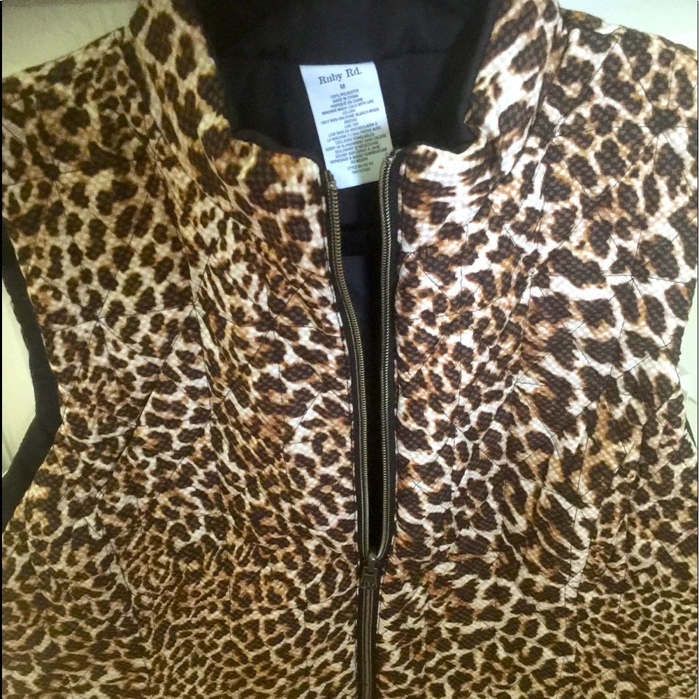 Ruby Rd. Leopard Reversible Vest - Picture 1 of 6